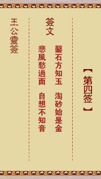 王公灵签 第4签:凿石方知玉、淘砂始是金
