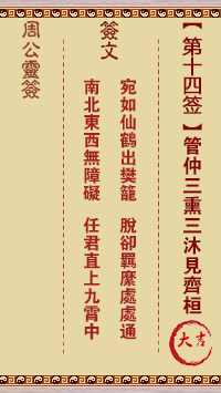 周公灵签 第14签:管仲三熏三沐见齐桓