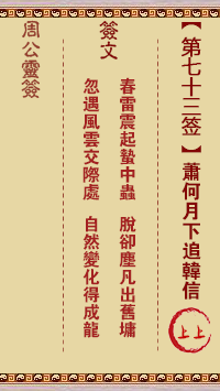 周公灵签 第73签:萧何月下追韩信