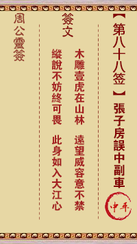 周公灵签 第88签:张子房误中副车